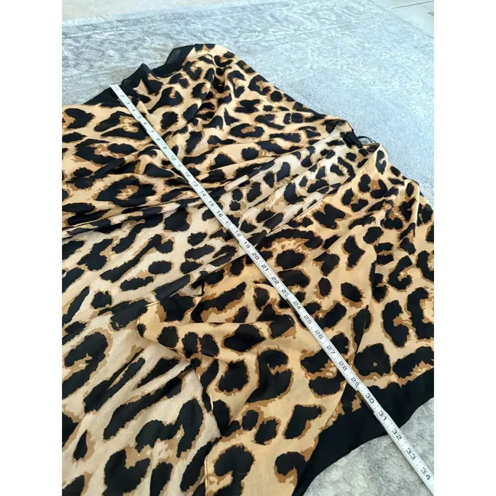 Y2k Steve Madden Wrap Kimono Leopard Print Shawl w/Sleeves One Size Cheetah